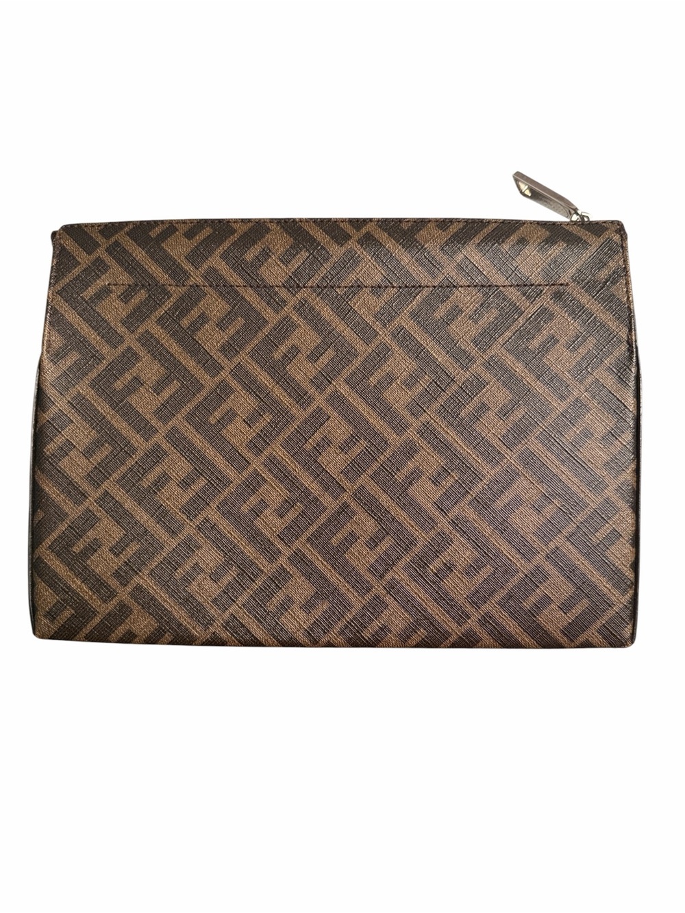 Authentic Fendi Leather Unisex Brown & Yellow Clutch - Picture 4 of 16